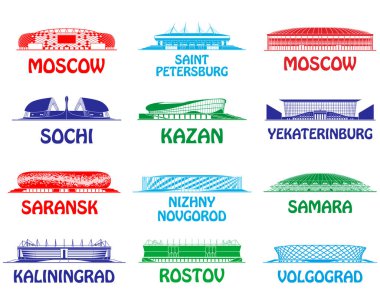 Futbol stadyumları ayarlayın. Rusya 2018