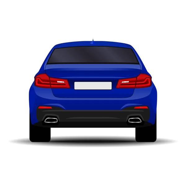 Clipart back of a car Vector Car back view Silver — Stock Vector