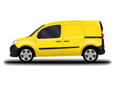 gerçekçi kargo van. yan görünüm