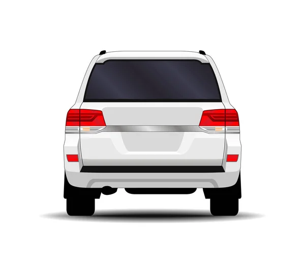 Realistic Suv Car Back View — Stock Vector