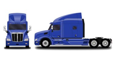 gerçekçi kamyon. Önden Görünüm; yan görünüm.