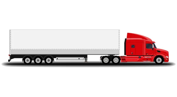 Realistic Truck Side View — Stock Vector