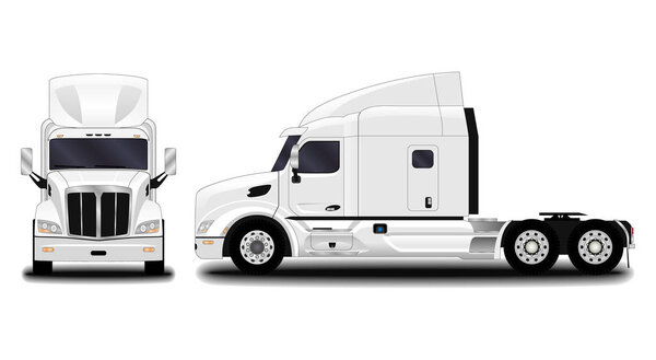 реалистичный грузовик. вид спереди; вид сбоку
.