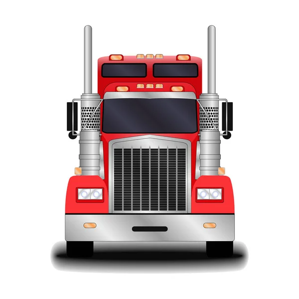 Realistic Truck Front View — Stock Vector