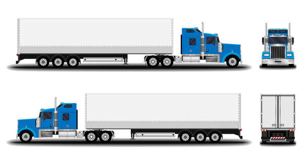 реалистичный грузовик. вид спереди; вид сбоку; вид сзади
.