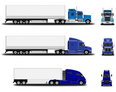 gerçekçi kamyon ayarla. Önden Görünüm; yan görünüm. 