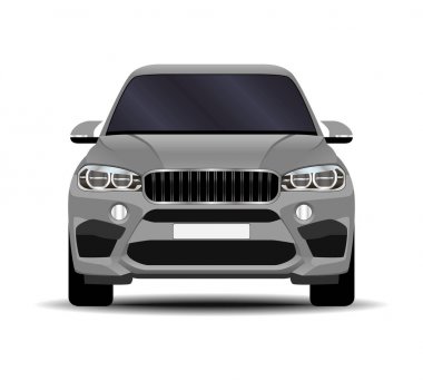 Gerçekçi bir SUV arabası. Ön görünüm.