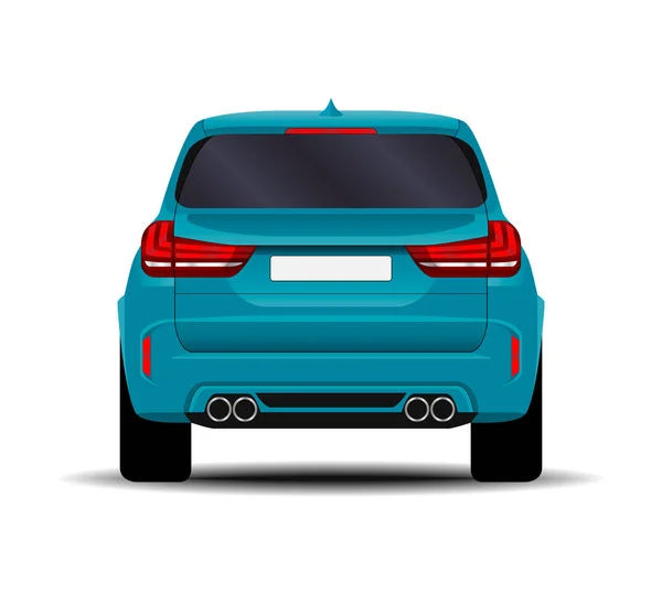 Realistic Suv Car Back View — Stock Vector