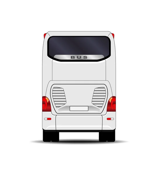 Realistic Bus Back View — Stock Vector