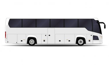 gerçekçi otobüs. yan görünüm