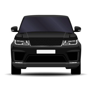 Gerçekçi bir SUV arabası. Ön görünüm