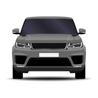 Gerçekçi bir SUV arabası. Ön görünüm