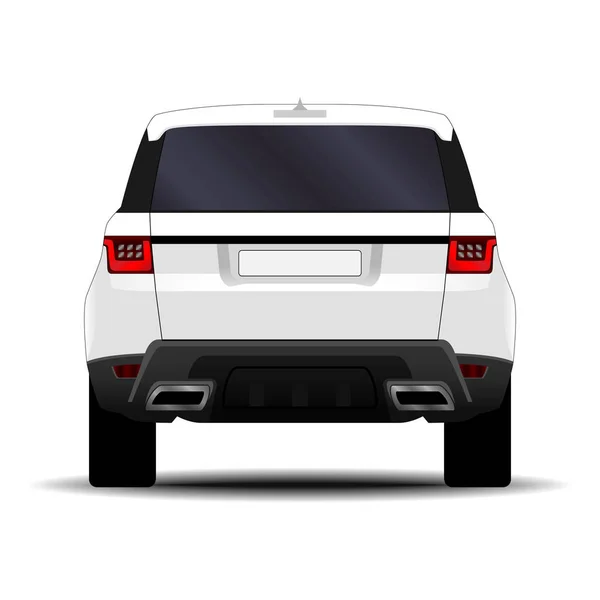 Coche Suv Realista Vista Posterior — Vector de stock