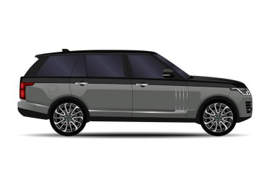 Gerçekçi bir SUV arabası. yan görünüm