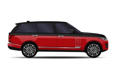 Gerçekçi bir SUV arabası. yan görünüm