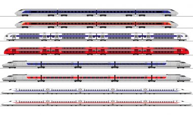 Yolcu treni. Demiryolu taşıma. ayarla
