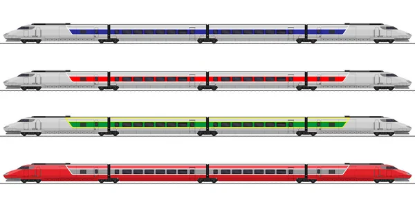 Personenzug Eisenbahnwaggon Eingestellt — Stockvektor