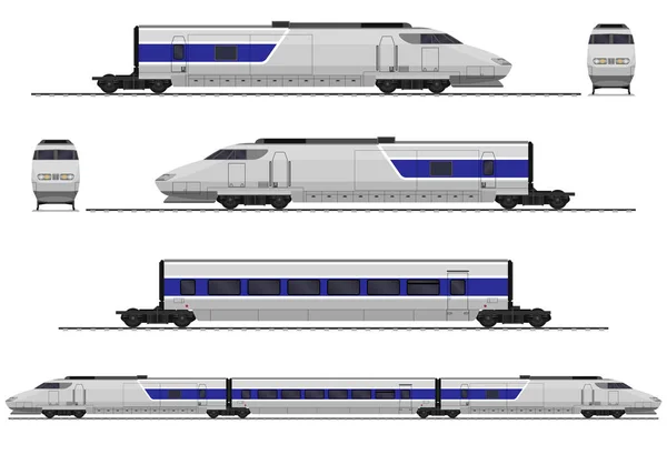 Személyszállító Vonat Vasúti Szállítása Készlet — Stock Vector