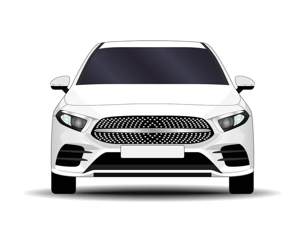 Coche Realista Hatchback Vista Frontal — Vector de stock