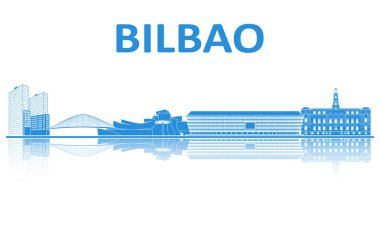 Bilbao simgeleri silueti. Avrupa Şampiyonası 2020.