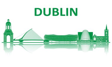 Dublin simgeleri silueti. Avrupa Şampiyonası 2020.