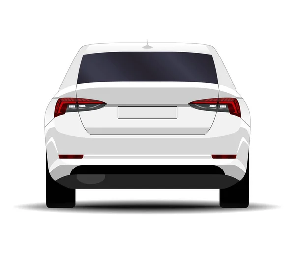Realistic Car Sedan Back View — Stock Vector