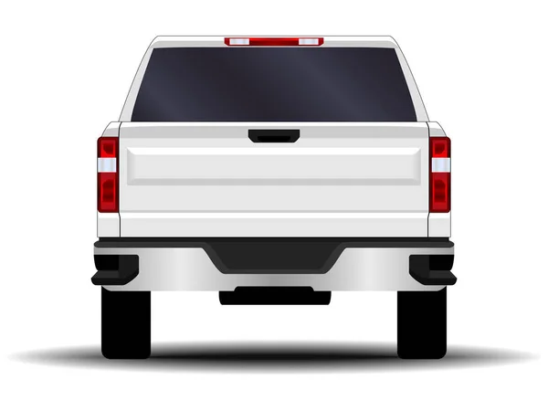 Realistic Car Truck Pickup Back View — Stock Vector