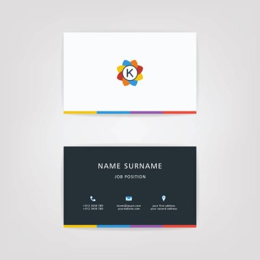 K basit alfabe kartvizit kullanarak için iş veya kişisel