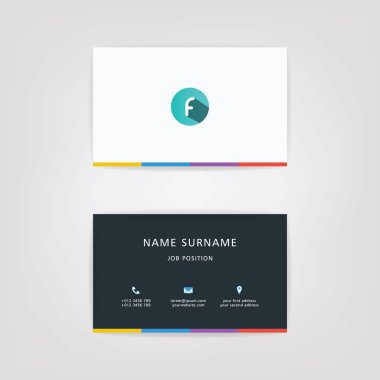 F basit kimlik kartınızı alfabe Logo veya simge işletmeniz için