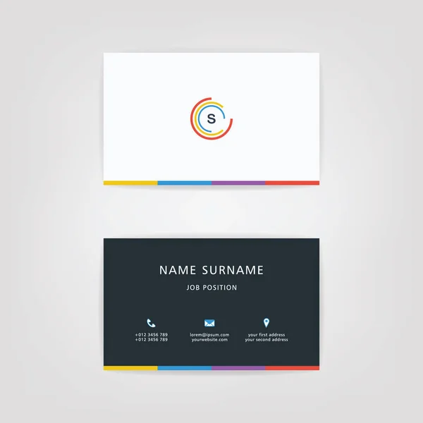 S Simple carte d'identité avec logo Alphabet ou icône pour votre entreprise — Image vectorielle