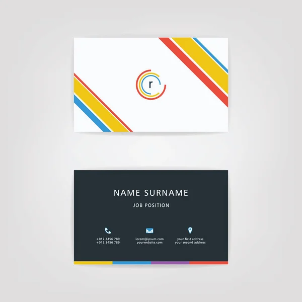 R Simple carte d'identité avec logo ou icône pour votre entreprise — Image vectorielle