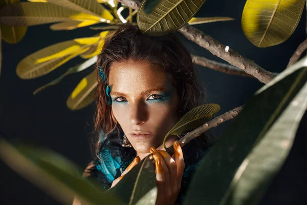 Schöne Amazone Mode Modell Posiert Vor Der Kamera — Stockfoto