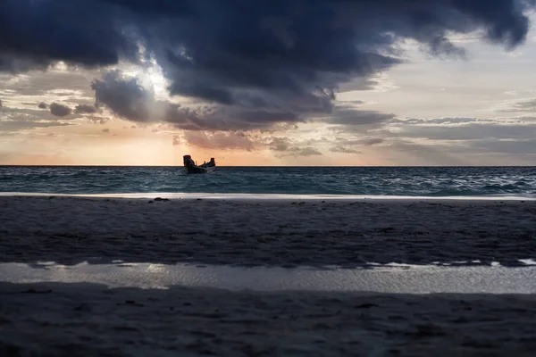 scenic view of beautiful sunset on the beach