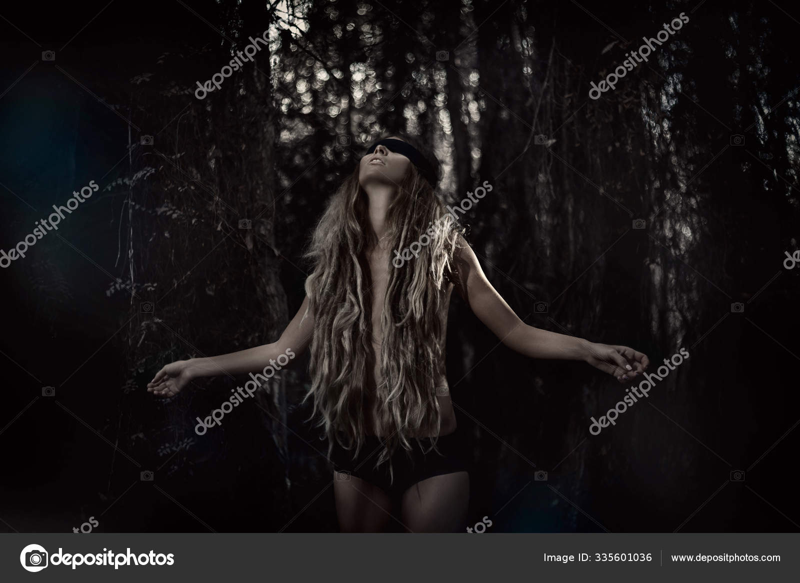 Young African woman blindfold. Concept , Stock Video