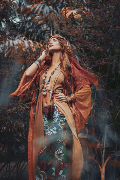 Premium Photo  Modern hippy fashion bohemian style woman outdoor