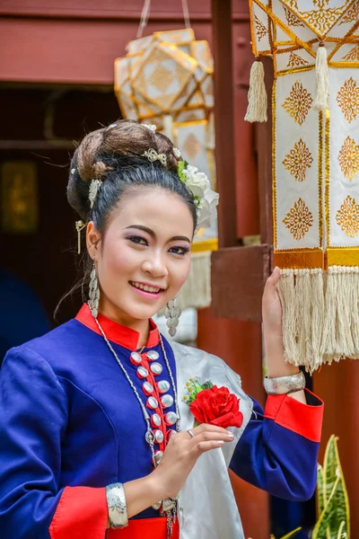 Thai northeastern Phutai traditional dancers' costume — Stock Photo, Image