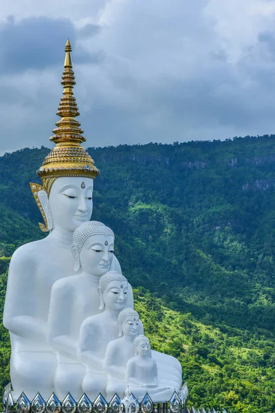 Schöne weiße fünf Buddha-Bilder — Stockfoto