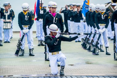 Tay Donanma demonstating süslü matkap uluslararası filo inceleme