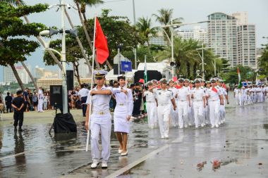 Çin Donanması geçit uluslararası filo inceleme 2017 yılında yürüyen