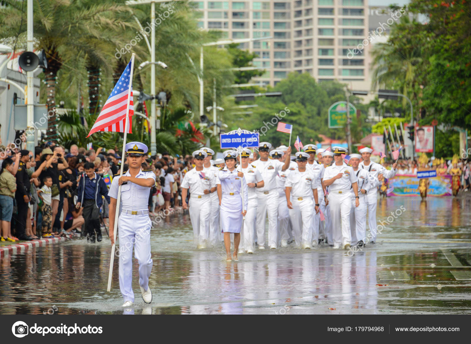 United States of America Navy parade marching in International F