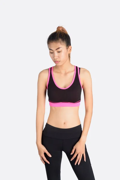 Ázsiai fitness nő modell állandó. — Stock Fotó