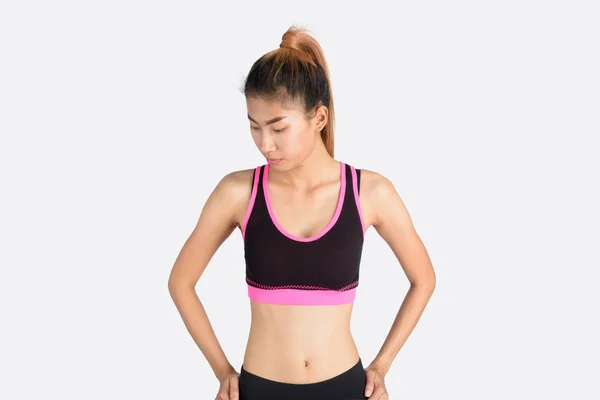 Asiatische Fitness Frau Modell stehen. — Stockfoto