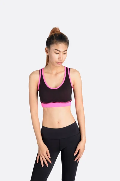 Ázsiai fitness nő modell állandó. — Stock Fotó