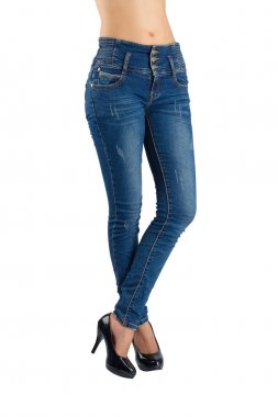 Kadın mavi jeans.