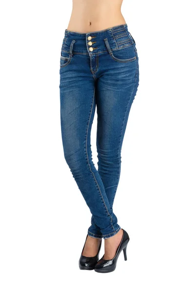 Vrouw blue jeans. — Stockfoto