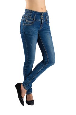 Kadın mavi jeans.