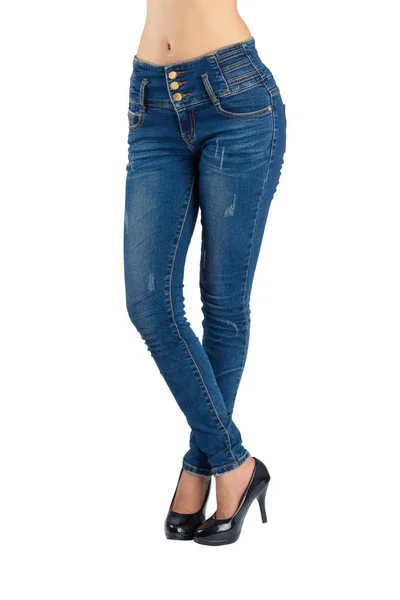 Woman blue jeans. — Stock Photo, Image