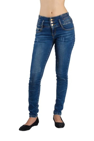 Женские синие джинсы . — стоковое фото
