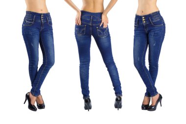 Kadın mavi jeans.