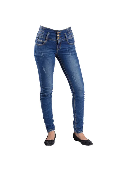 Frau blaue Jeans. — Stockfoto